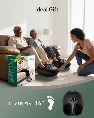 Deep Kneading Shiatsu Foot Massager with Heat, Compression & Vibration