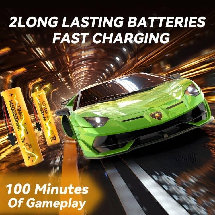 1:16 Scale Sports Car 2.4GHz Remote Control Vehicle 2 Batteries 50min Play