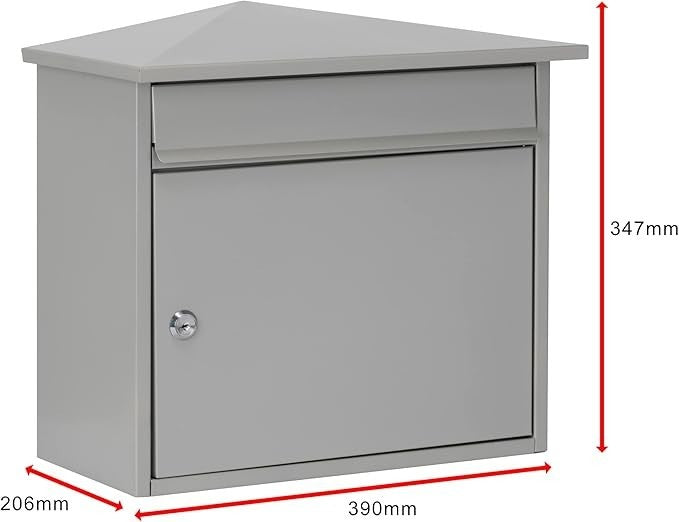 Secure Wall Mounted Steel Postbox Weatherproof 359x349x206mm