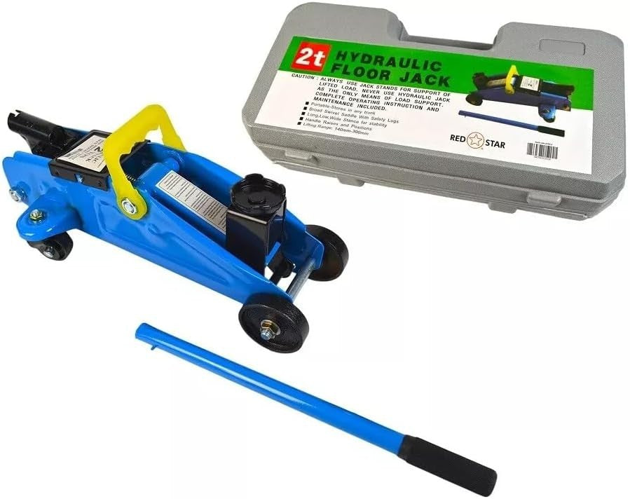 2 Ton Hydraulic Trolley Jack Heavy Duty Car Lift 125mm Low Profile Blue 2000kg