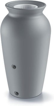120L Decorative Rainwater Tank with Connection Kit, Round, Grey