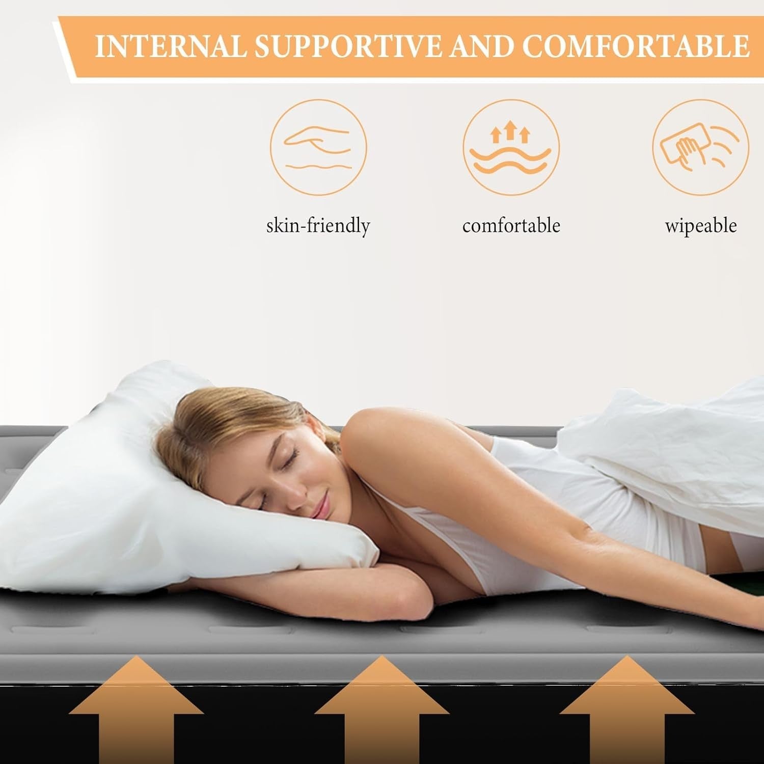 King Air Mattress Built-In Electric Pump Plush Top Inflatable Bed