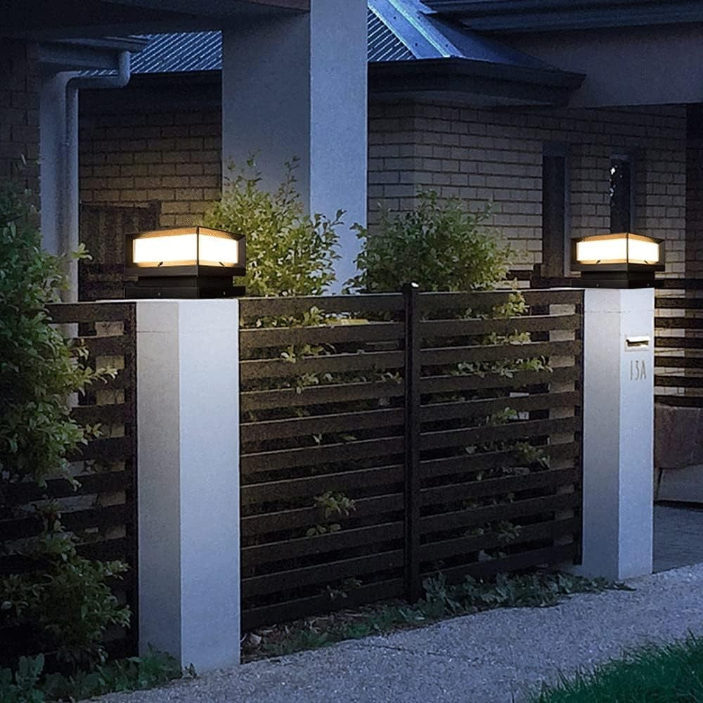 YGZPALH 9.8" Waterproof Garden Pillar Lamp E26 Patio Driveway Light