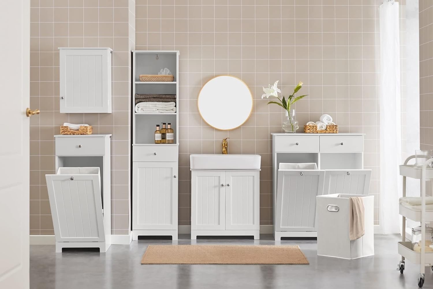 SoBuy Under Sink Bathroom Cabinet – Bathroom Storage Unit with Doors and Adjusta