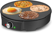 Electric Crepe Maker Griddle | 1200W Non-Stick Breakfast Pan with Temp Control