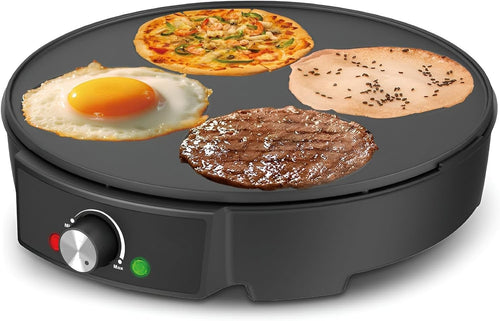 Electric Crepe Maker Griddle | 1200W Non-Stick Breakfast Pan with Temp Control