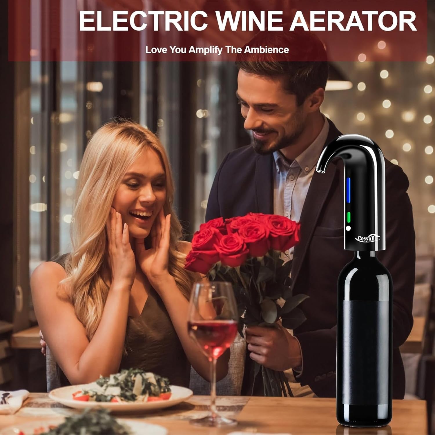 Electric Wine Aerator Dispenser Automatic Pourer Rechargeable Gift Party Bar