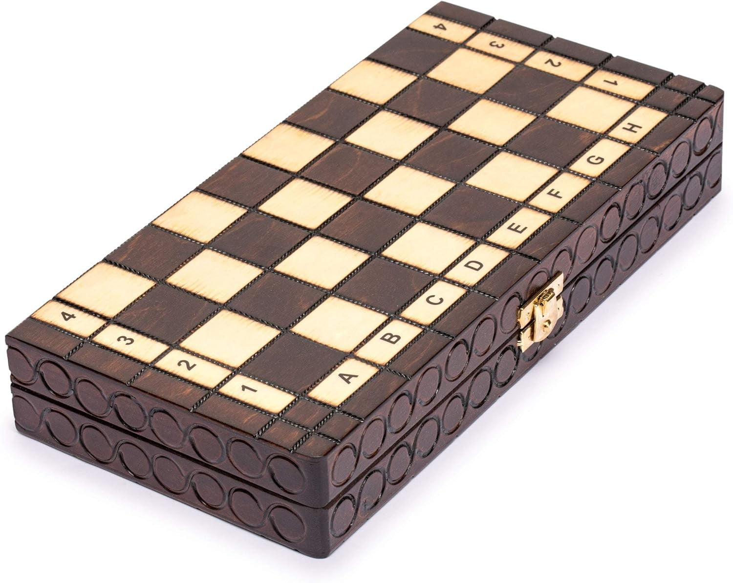 Small Wooden Chess Set 28cm • Handcrafted Pieces • Folding Travel Board Gift