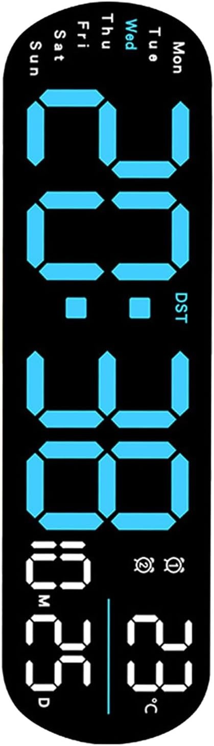 Large LED Digital Alarm Clock Vibrating Flash Alert Heavy Sleepers Blue