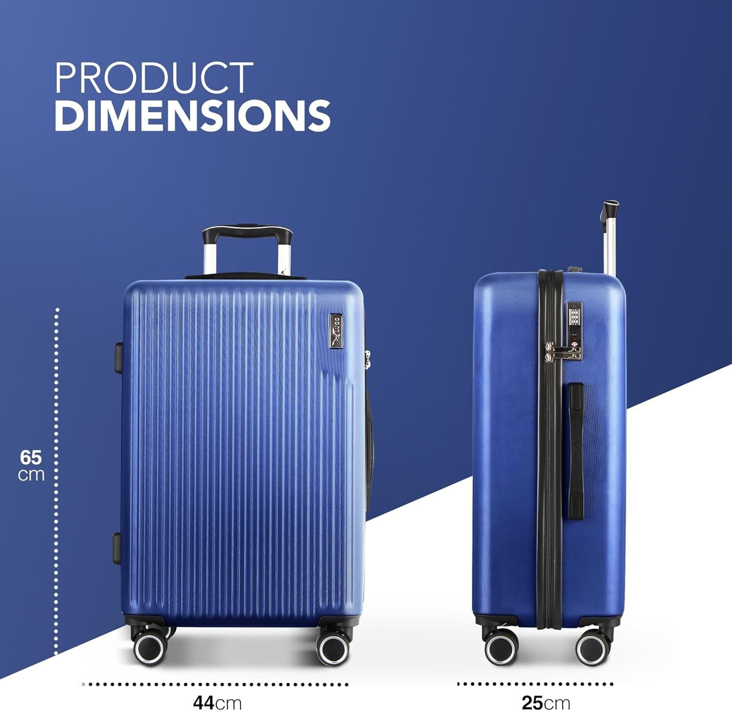 24in Vacay Hold Luggage ABS Hard Shell Suitcase TSA Indent Lock Spinner