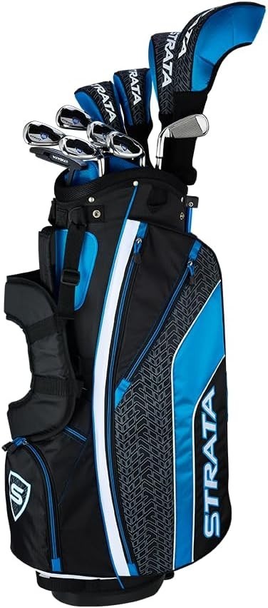 Mens Right Hand Golf Club Set 16pc Driver Hybrids Irons Putter Stand Bag