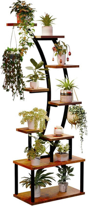 Keyzone Plant Stand Indoor with Grow Lights, 9 Tiered Plant Shelf Indoor for Pla
