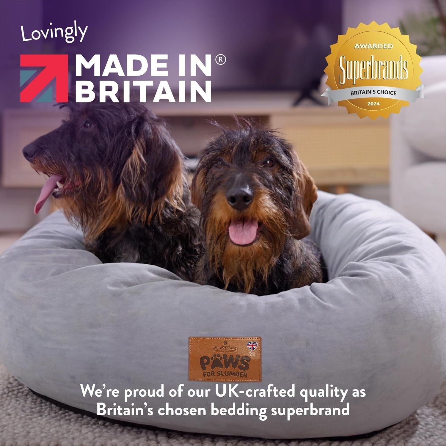 Small Calming Donut Dog Bed 55cm Washable Non Slip Grey