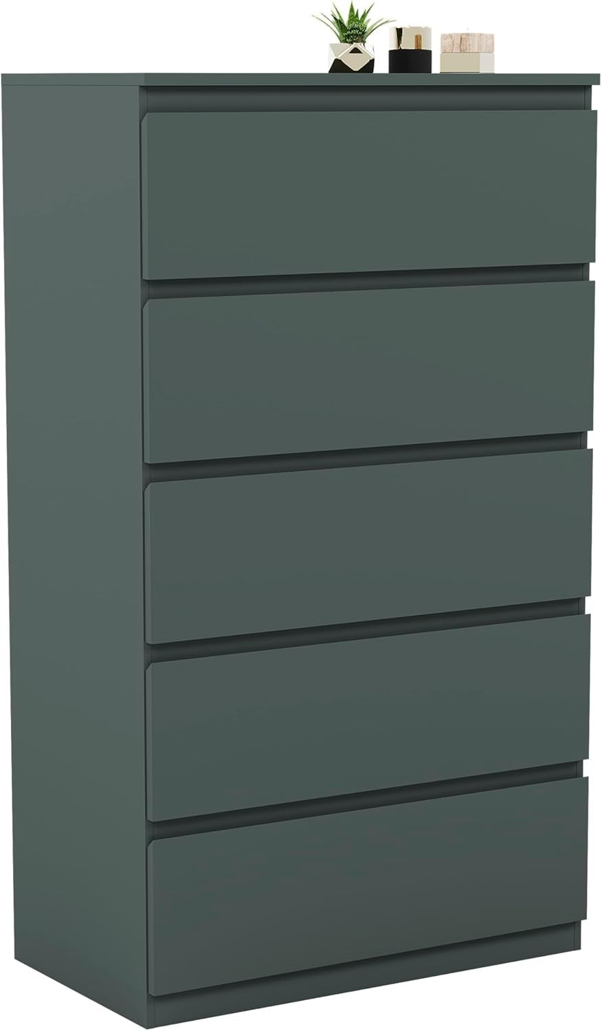 5 Drawer Modern Wooden Chest Storage Unit - Bedroom Organizer, Easy Assembly