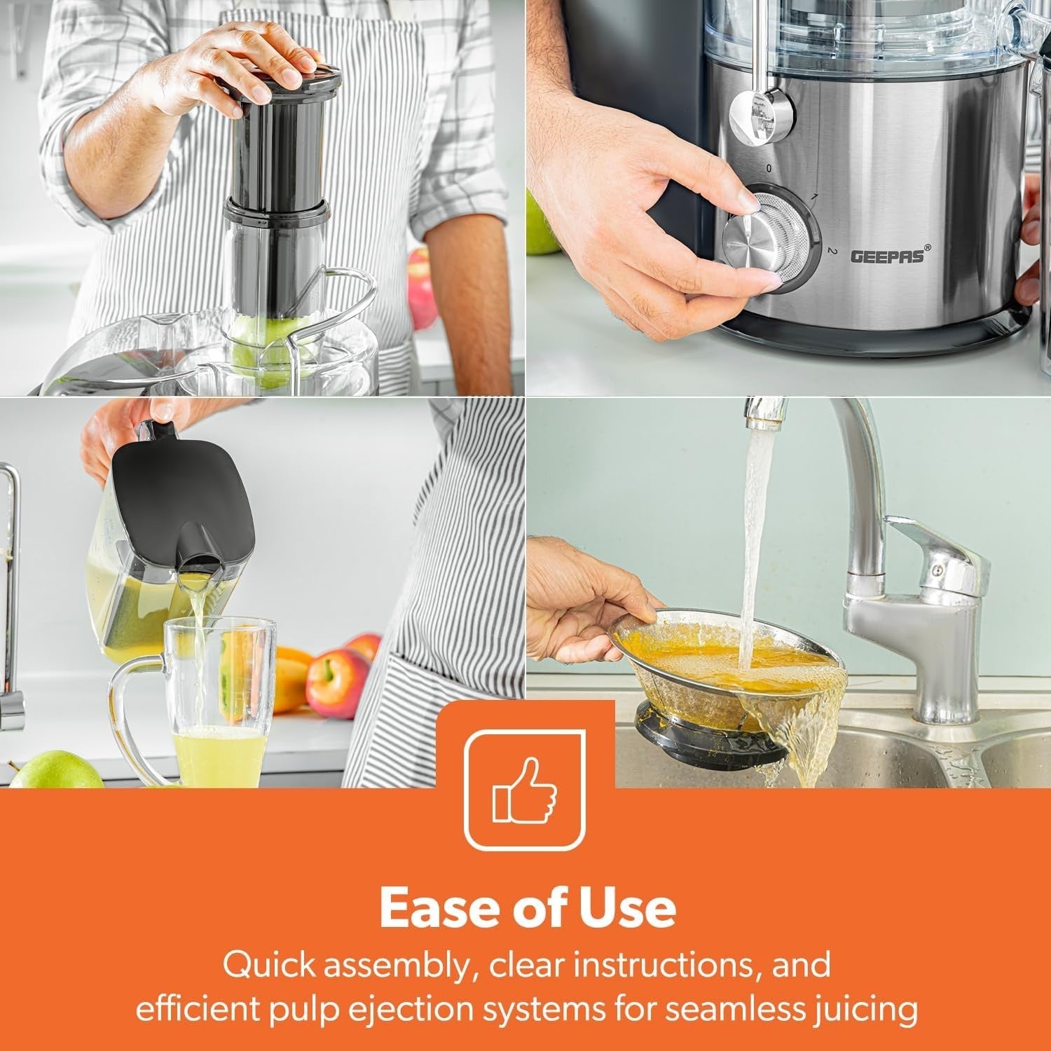 800W Juice Extractor Whole Fruit Vegetable Juicer 75mm Wide Mouth 2 Speed