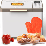 20-Function Stainless Steel Bread Maker 2LB Ceramic Pan Auto Dispenser Yellow