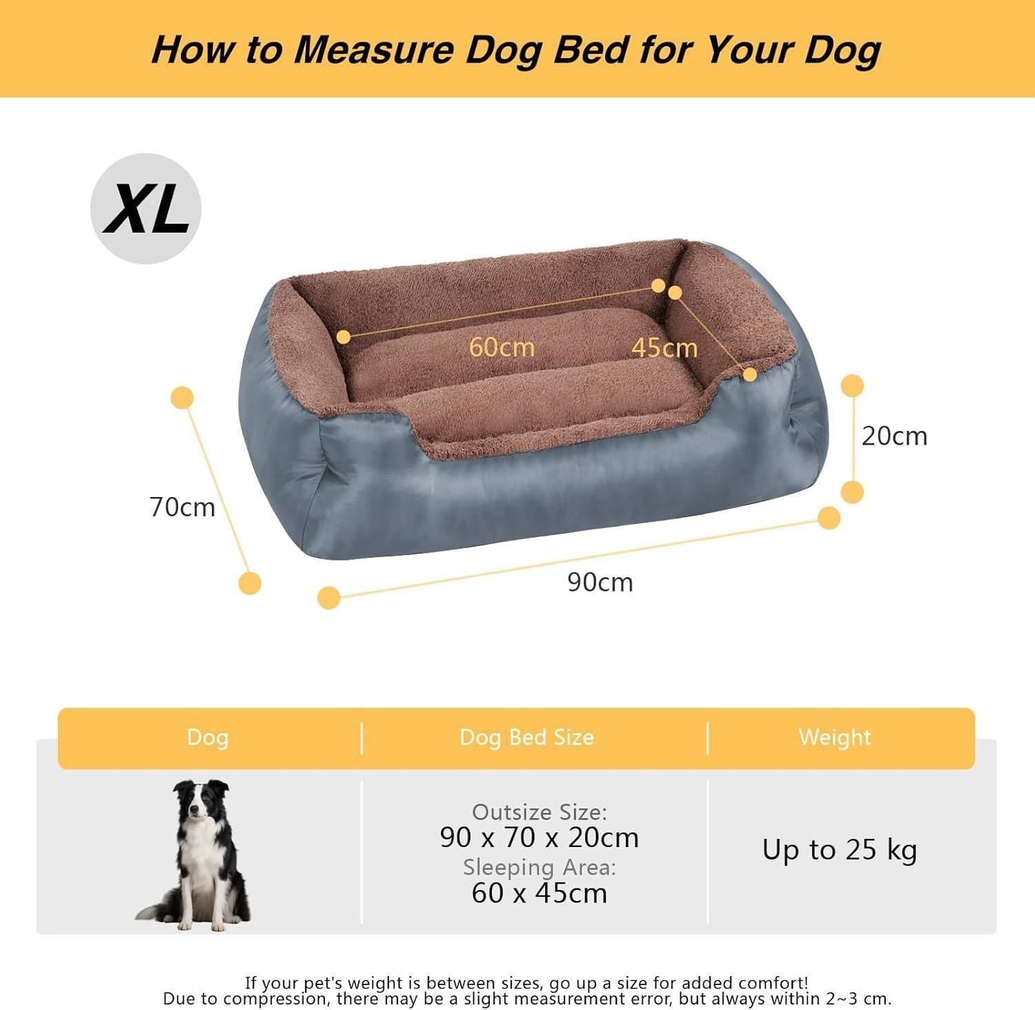 Large Dog Bed 90x70cm Washable Plush Pet Sofa Non Slip