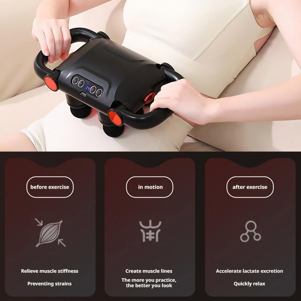 6 Head Deep Tissue Massage Gun Quiet Full Body Muscle Pain Relief 3 Modes