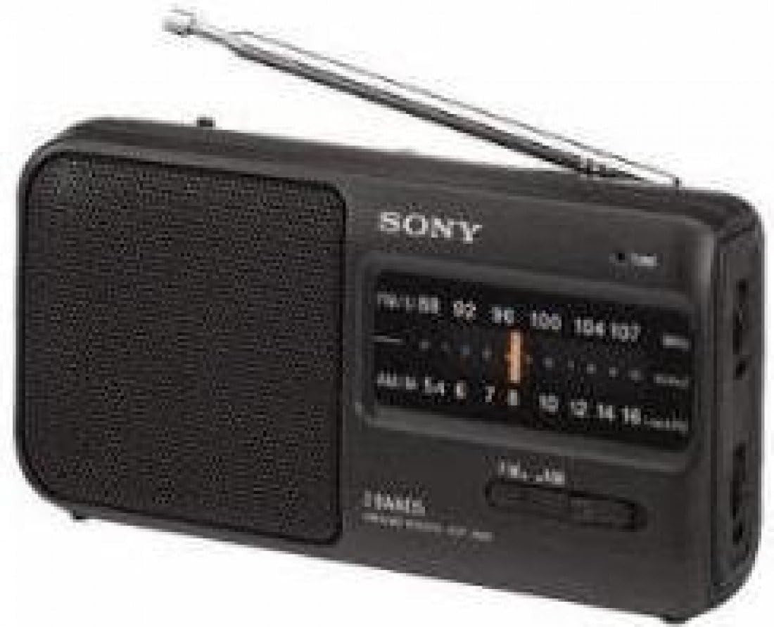 Portable AM/FM Compact Radio Black LED Tuning Battery Powered