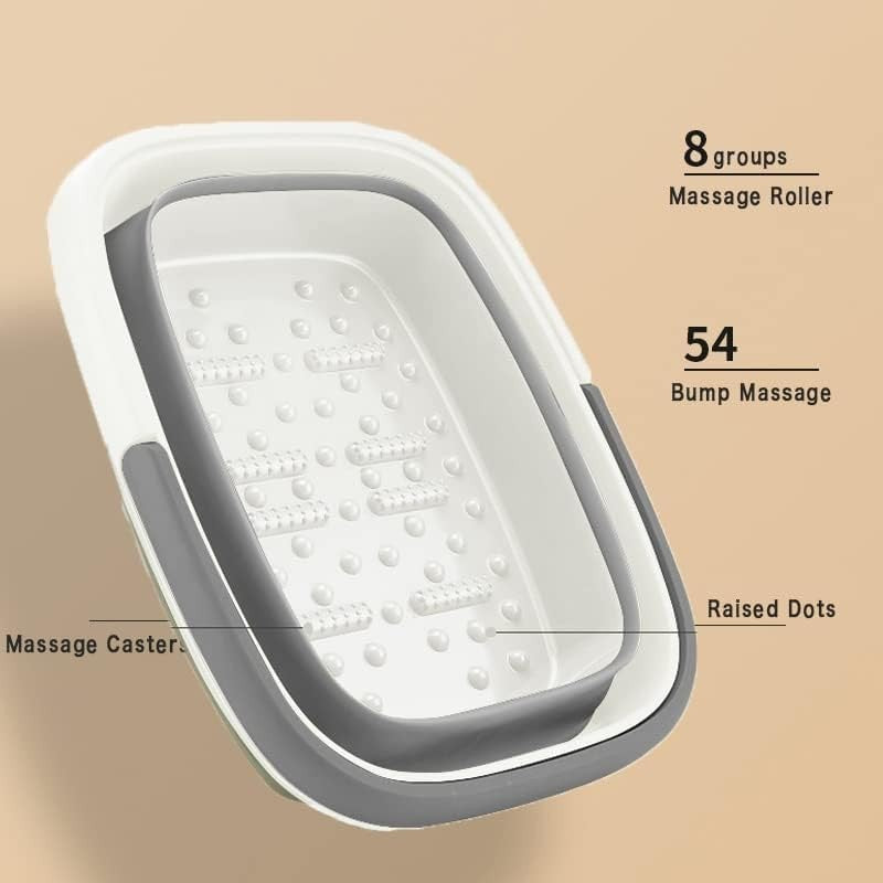 Collapsible Foot Bath Basin with Massage Rollers Foldable Soak Tub