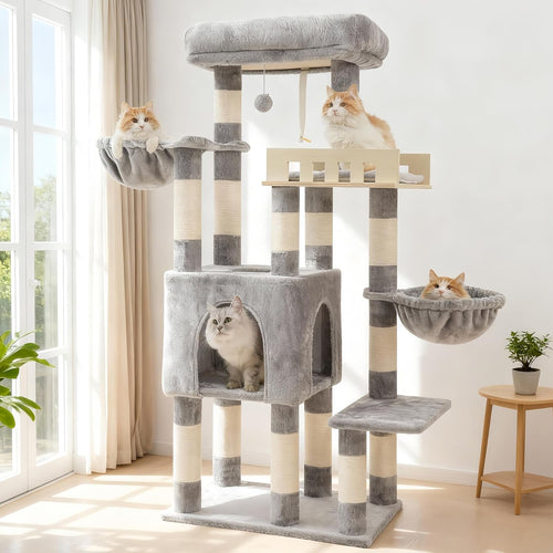 Heavy Duty Cat Tree Tower Large Cats Condo Hammock 14 Scratching