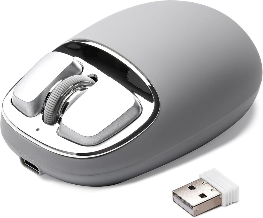 Tri-Mode Wireless Mouse 4800 DPI Bluetooth 2.4G USB-C Rechargeable