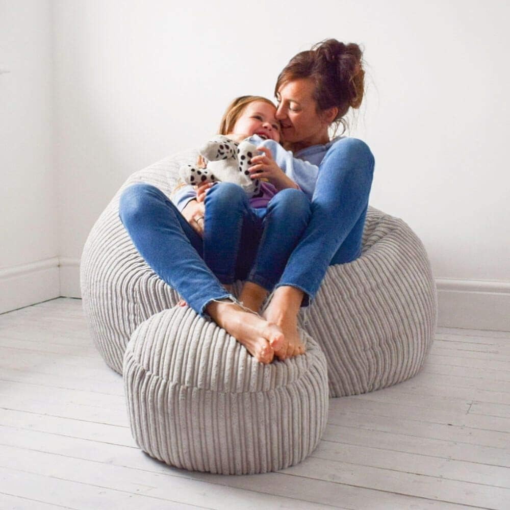 Large Corduroy Bean Bag Chair Adult Seat Sofa Bed Washable UK Filled