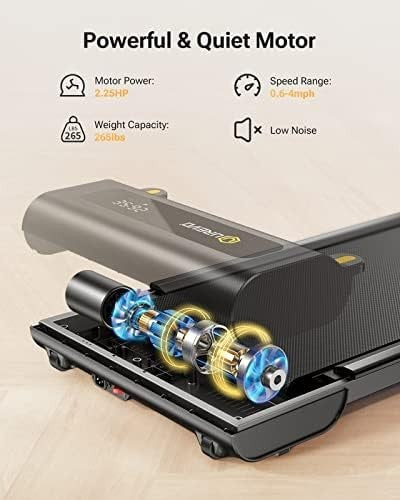 Compact Under Desk Treadmill Walking Pad 0.6-4mph Home Office