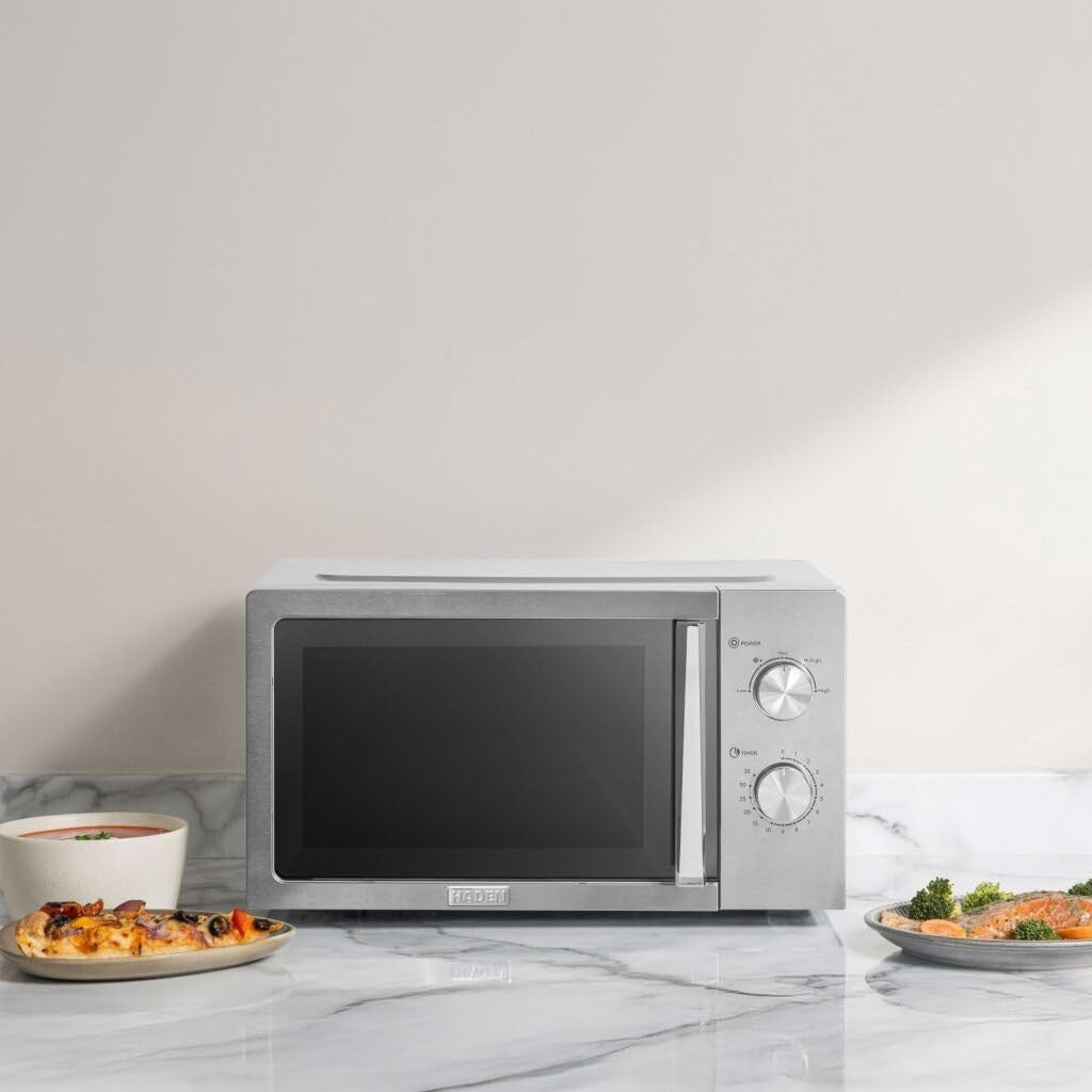 20L 800W Stainless Steel Microwave Oven with 5 Power Levels & Timer