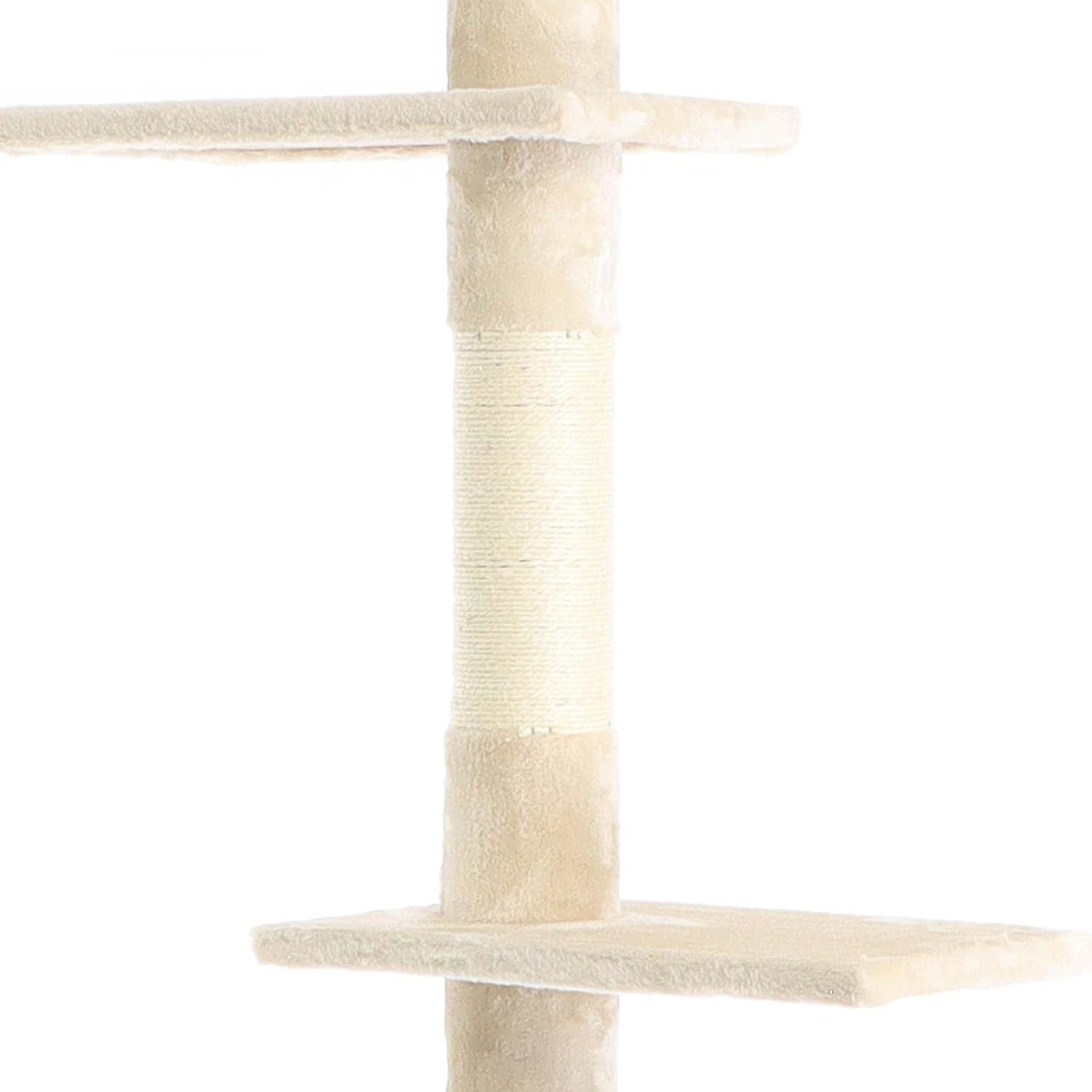 Floor to Ceiling Cat Tree Tower Adjustable 230–276cm 4 Level Sisal Scratching Po