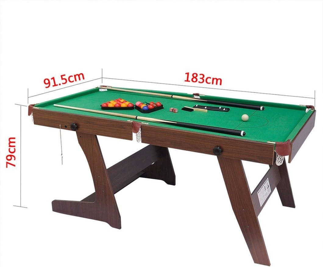 6FT Space Saving Folding Snooker Table Pool Set w Cues Balls Scoreboard
