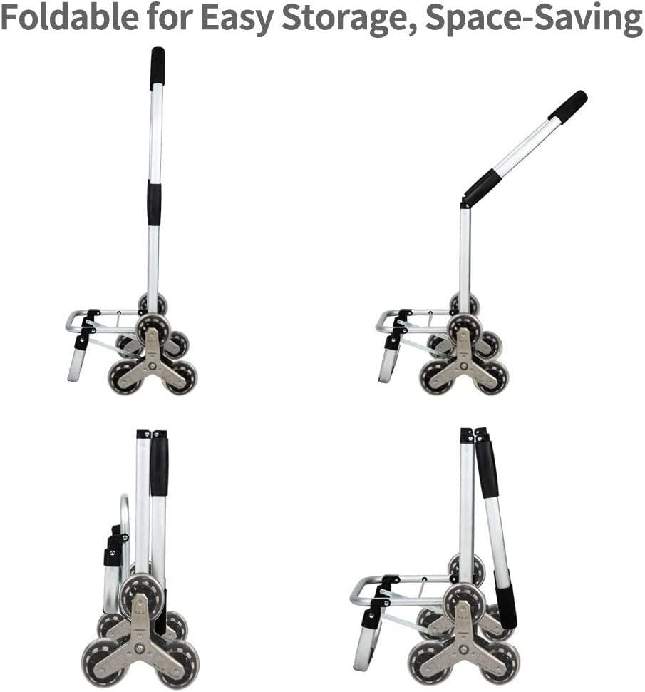Folding 6-Wheel Stair Climber Shopping Trolley Cart 50kg Removable Bag