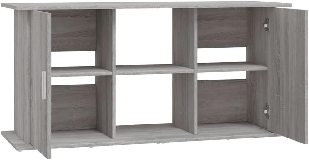 Grey Fish Tank Stand 121x41x58cm with Storage – Modern Wood Cabinet