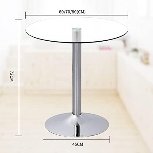 Round Glass Dining Table 70cm Tempered Top Chrome Base 2-4 Seater Modern