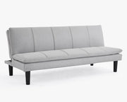 Light Grey 3 Seater Sofa Bed Clic Clac Fabric Couch Guest Sleeper