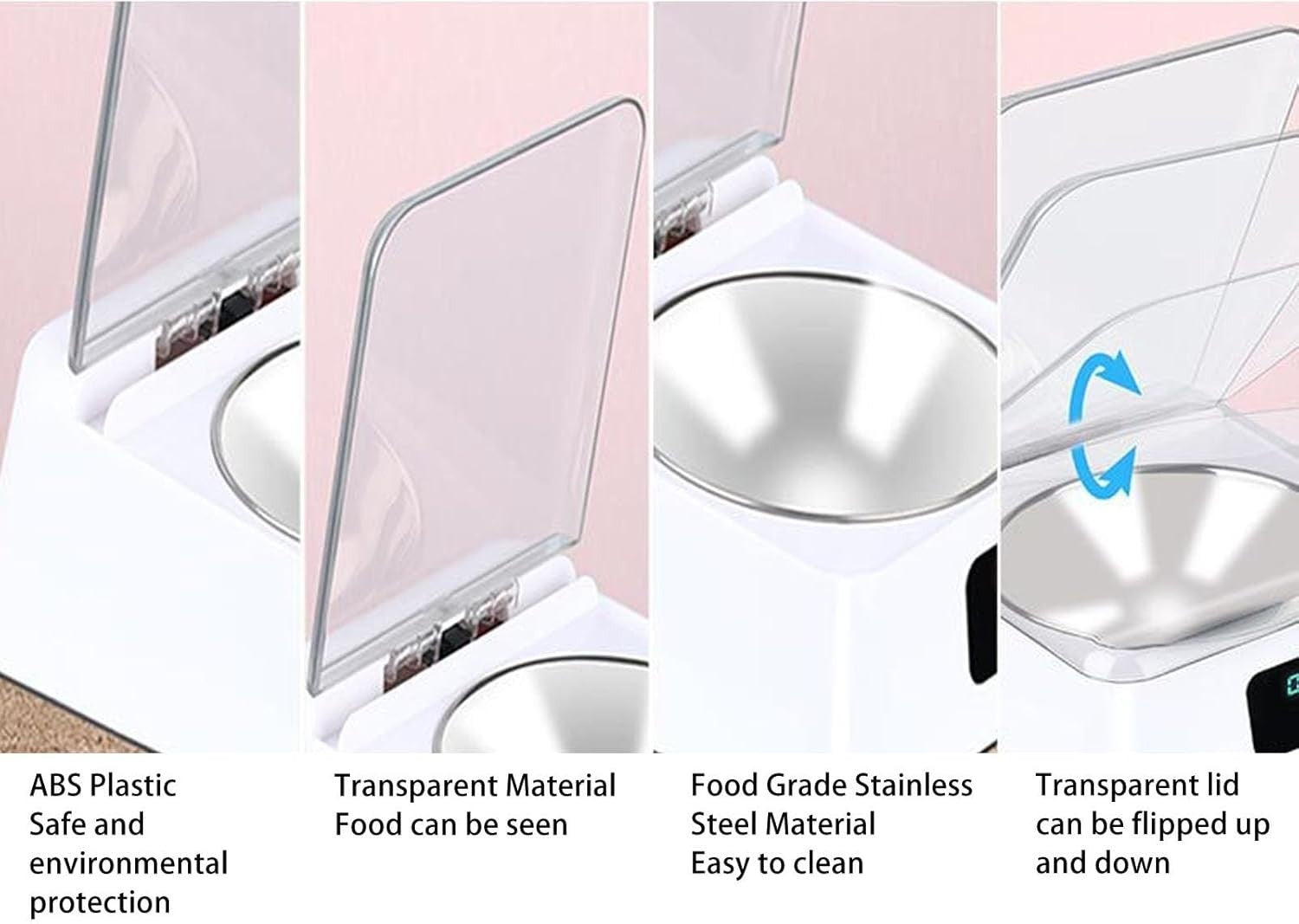 Smart Pet Feeder Auto Sensor Lid Feeding Bowl Rechargeable 350ml