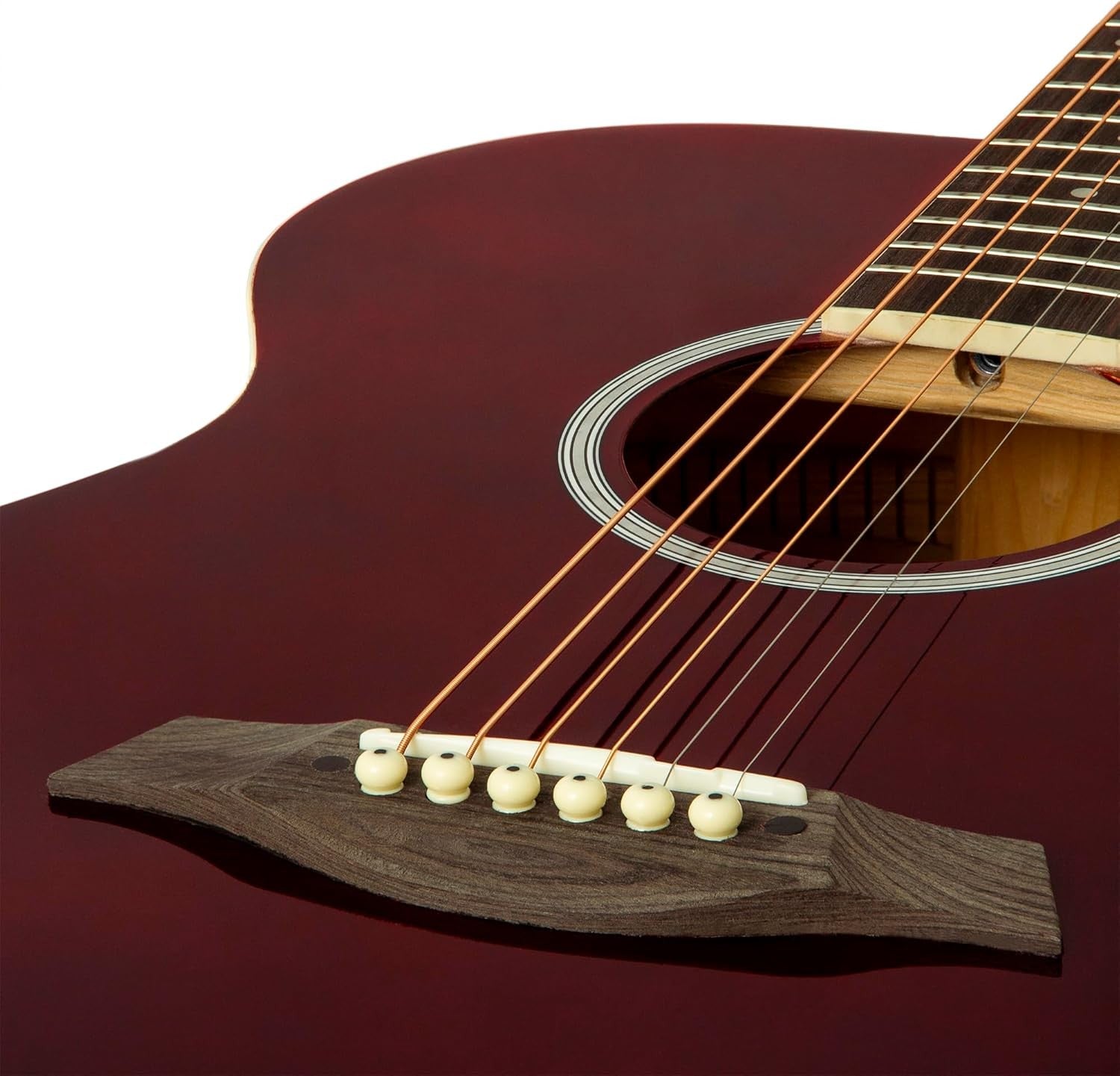 3/4 Size Acoustic Guitar Starter Kit Steel Strings Red