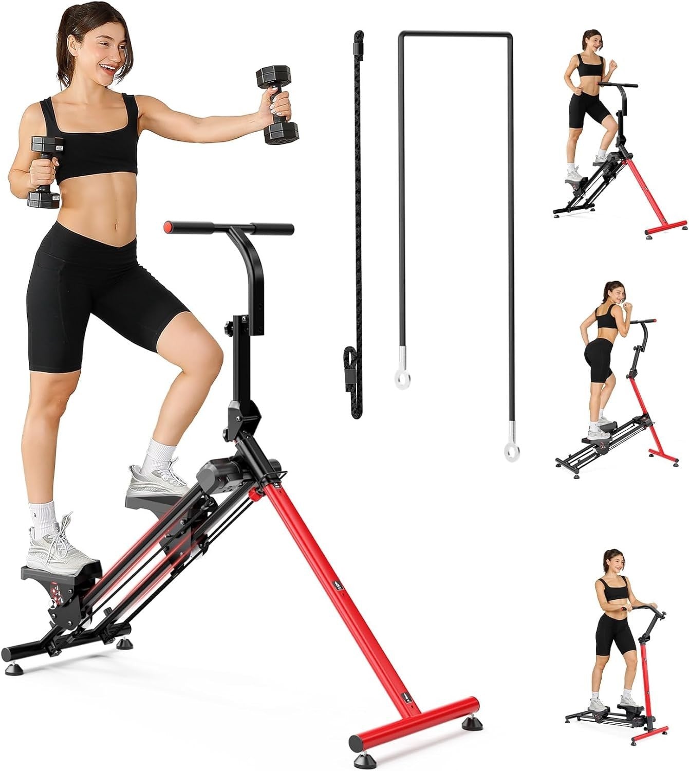 Foldable Stair Stepper w/ 3 Training Modes, Oversized Pedals & LCD Monitor