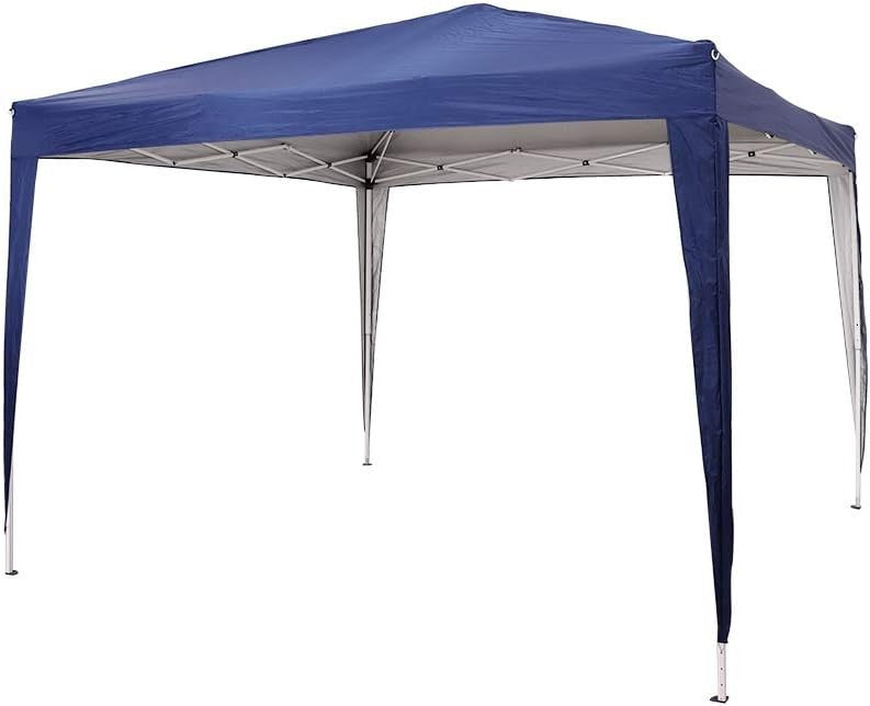 3x3M Blue Pop Up Gazebo With Sides Waterproof Garden Party Tent Marquee Canopy