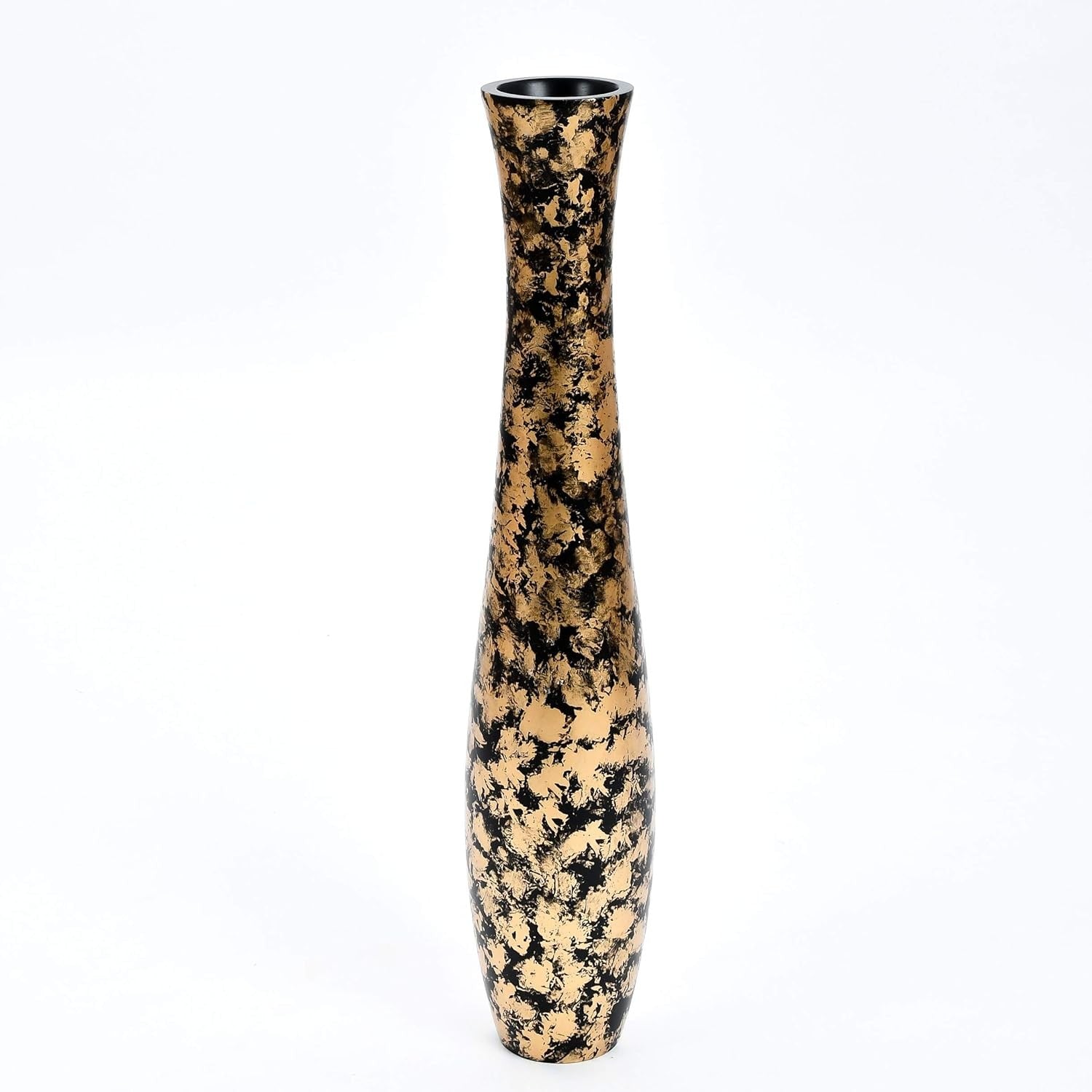 Large Gold Black Floor Vase 85cm Tall Wooden Decor for Pampas Grass