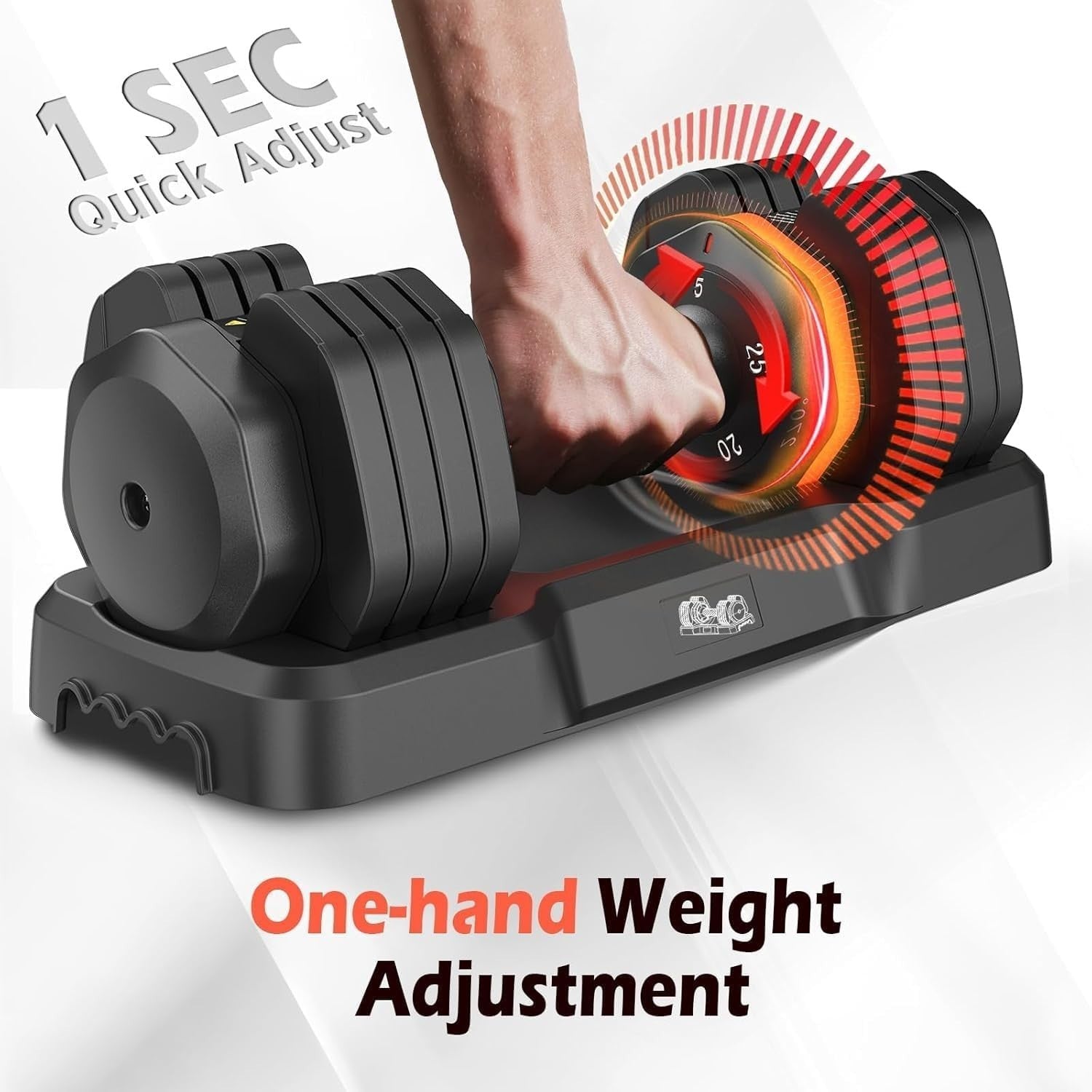 55LB Adjustable Dumbbells Set Quick Dial Space Saving Home Gym Weights