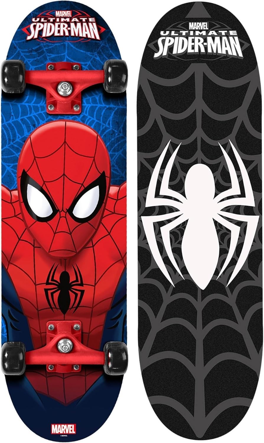 Spiderman 28" Kids Skateboard | Double-Sided Design, Durable Deck, Beginner