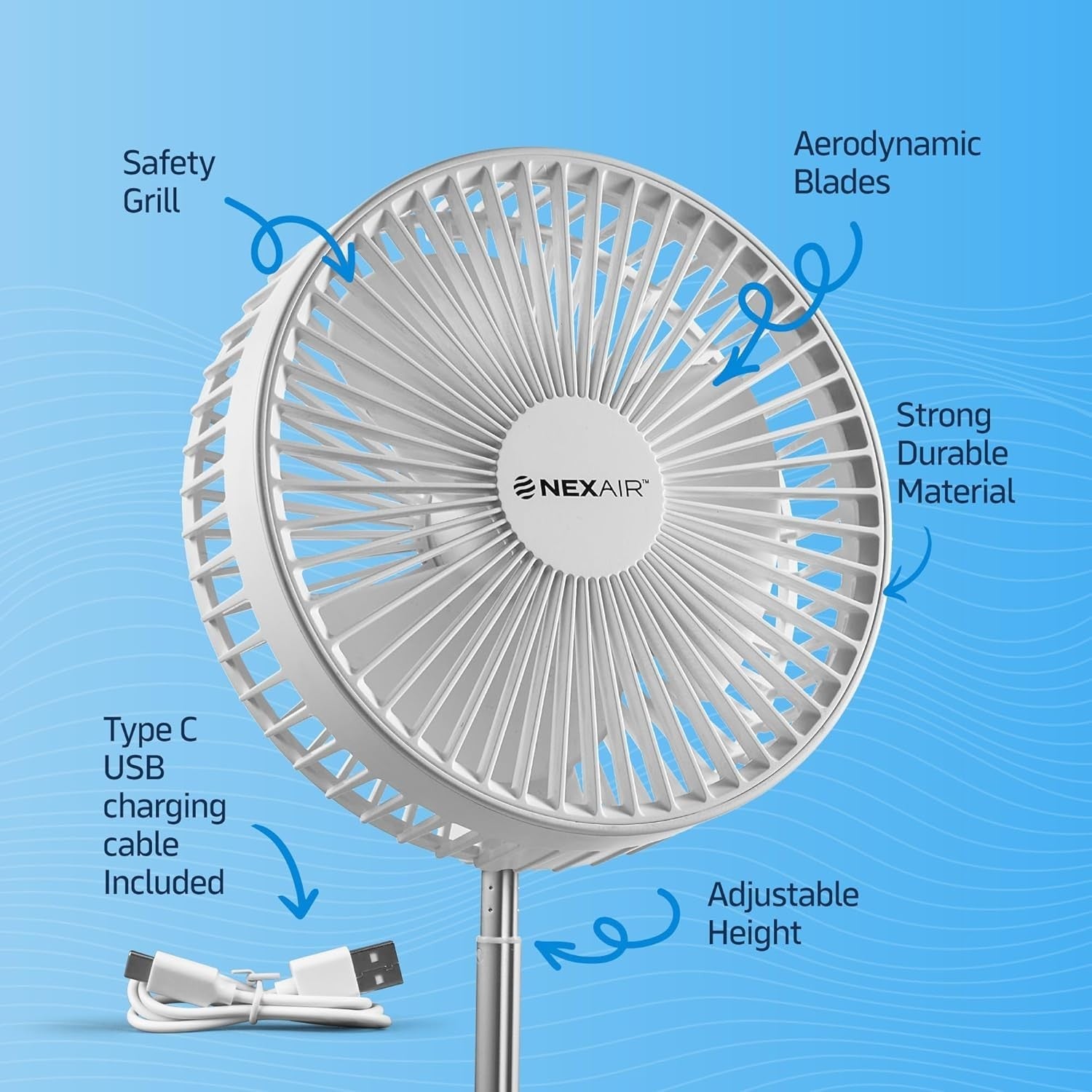 8" Foldable Fan – 10000mAh Rechargeable Portable Quiet 4 Speed Remote Control