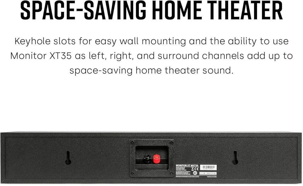 Slim Center Channel Speaker Hi-Res Audio Dolby Atmos Wall Mount