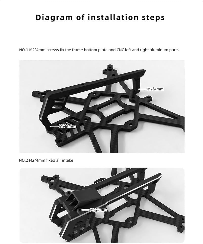 HGLRC Draknight 2 Inch Carbon Fiber Frame Kit for FPV Racing Drone Build