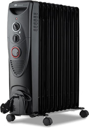 2500W Oil-Filled Radiator Heater – 11 Fins, Timer, Thermostat, Portable