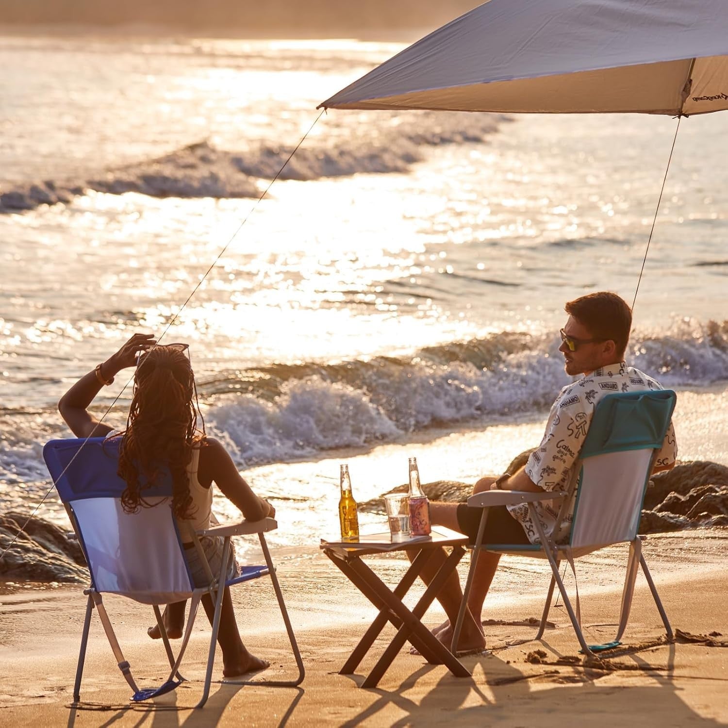 Portable Folding Garden Chairs 2-Pack High Back Camping Beach Chairs
