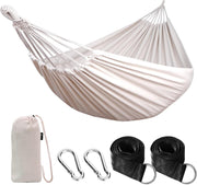 Portable Cotton Hammock with Tree Straps & Travel Bag, 1 Person, 300kg