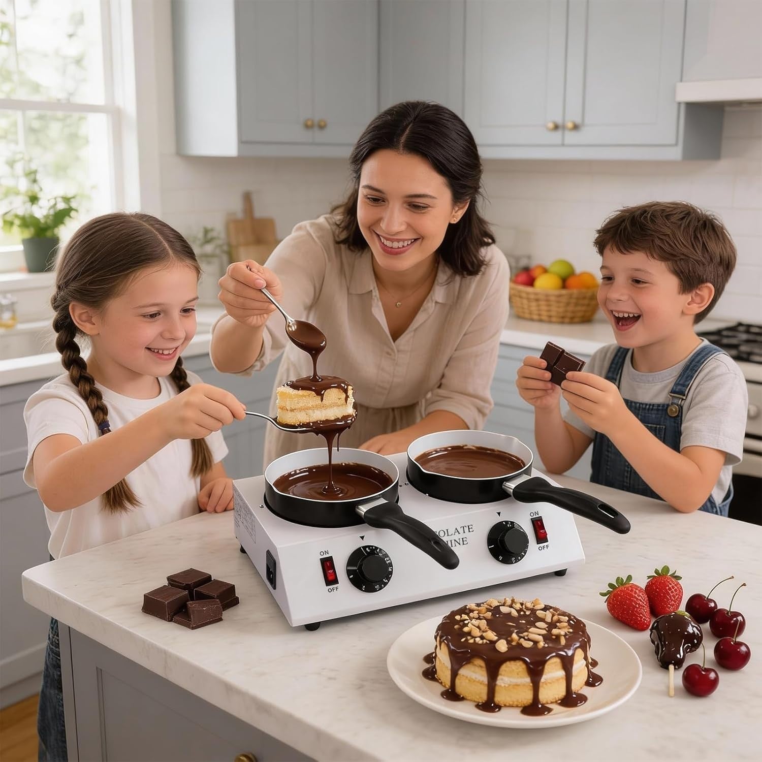 Chocolate Tempering Machine 2 Pot Electric Melter 30-85C UK Plug