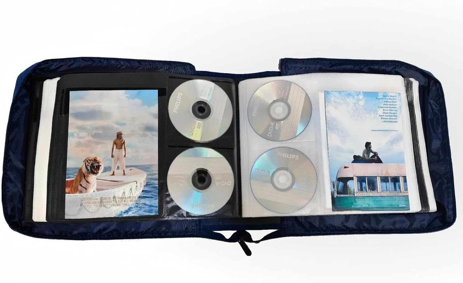 192 Disc DVD CD Storage Wallet Case Binder Blu Ray Organizer Album Blue